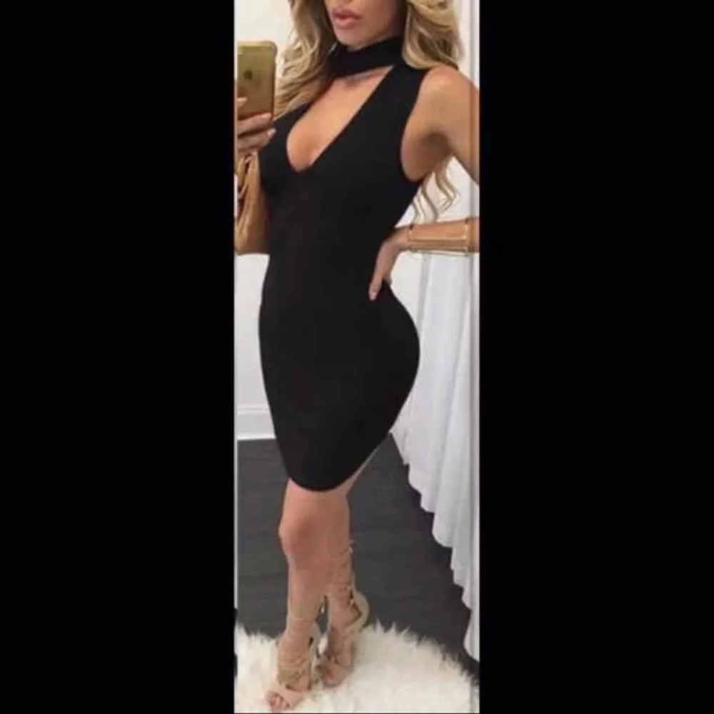 NWOT black choker dress